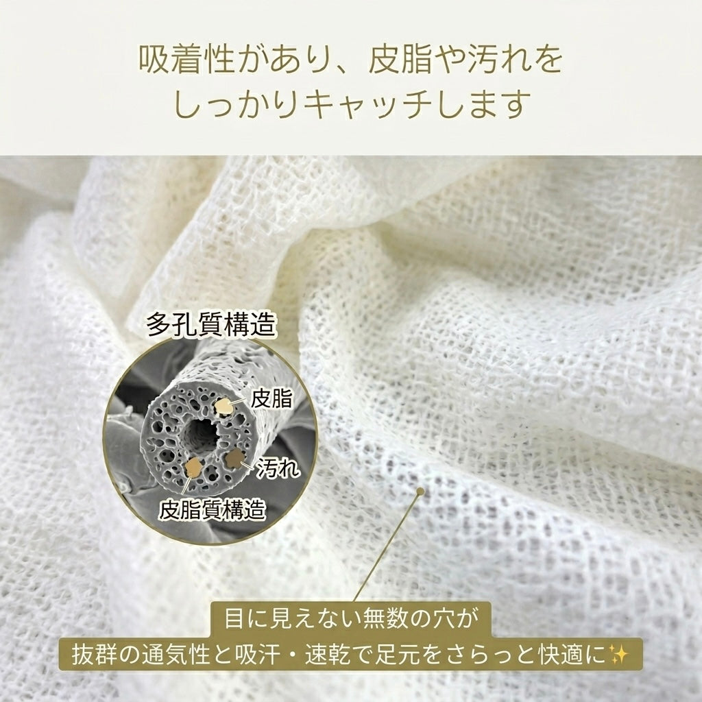 足ムレ・足臭い・水虫対策に｜和紙糸100%インナーソックス｜靴下の下に重ねて履く 5本指 消臭・吸水ソックス 日本製「カラッとソックス」